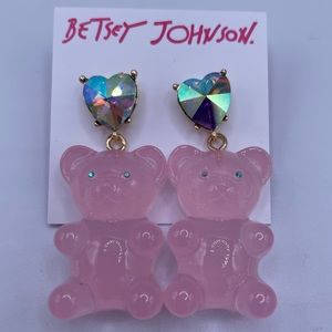 Betsey Johnson Large Pink Gummy Bear Earrings NWT